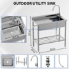 Acekool Stainless Steel Utility Sink with Integrated Worktop, NSF Certificated Single Bowl Kitchen Prep & Utility Sink - 2 of 4