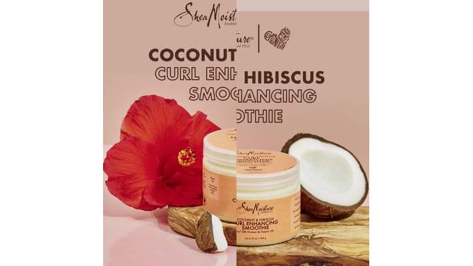 SheaMoisture Smoothie Curl Enhancing Cream for Thick Curly Hair Coconut and Hibiscus, 2 of 19, play video