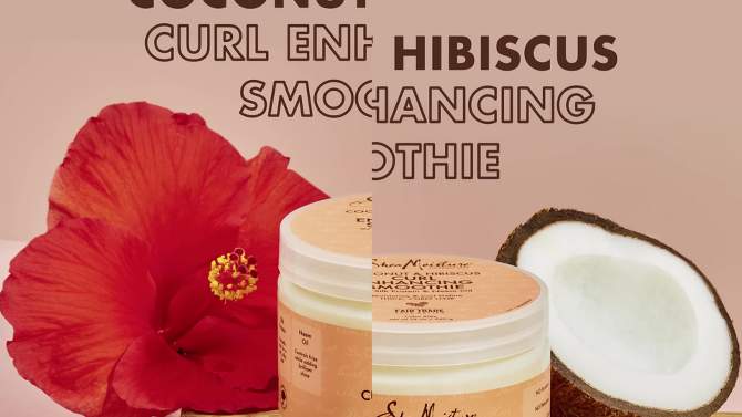 SheaMoisture Smoothie Curl Enhancing Cream for Thick Curly Hair Coconut and Hibiscus, 2 of 19, play video