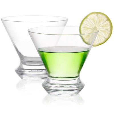 Joyjolt Hue Colored Stemless Martini Glasses - Set Of 6 Colored Stemless Cocktail  Glassware - 7 Oz : Target