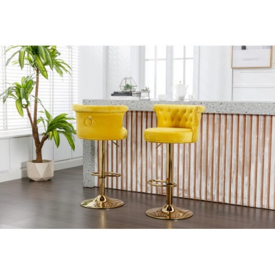Swivel Bar Stools Set of 2 Adjustable Counter Height Chairs with Footrest for Kitchen, Dining Room 2PC/SET