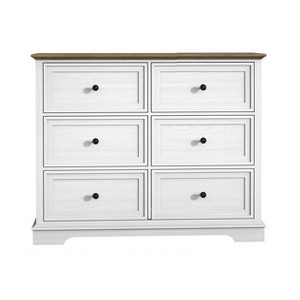 Cabinet Dresser Chest With 6 Drawers, Chest Of Drawers, Bedroom Dresser White - 1 of 4