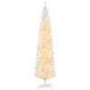 HOMCOM 8' Tall Pre-Lit Slim Noble Fir Artificial Christmas Tree with Realistic Branches, 300 Warm White LED Lights and 618 Tips, White - 4 of 4