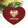 University of Chicago Primary Logo Heart Love Wood Christmas Tree Holiday Ornament - 2 of 3
