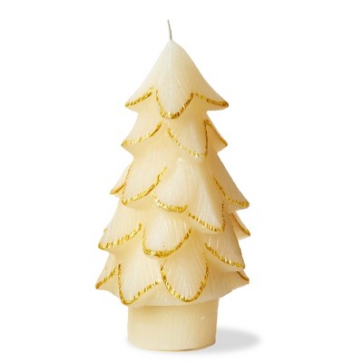 tag Gilded Pine Tree Candle Md Ivory