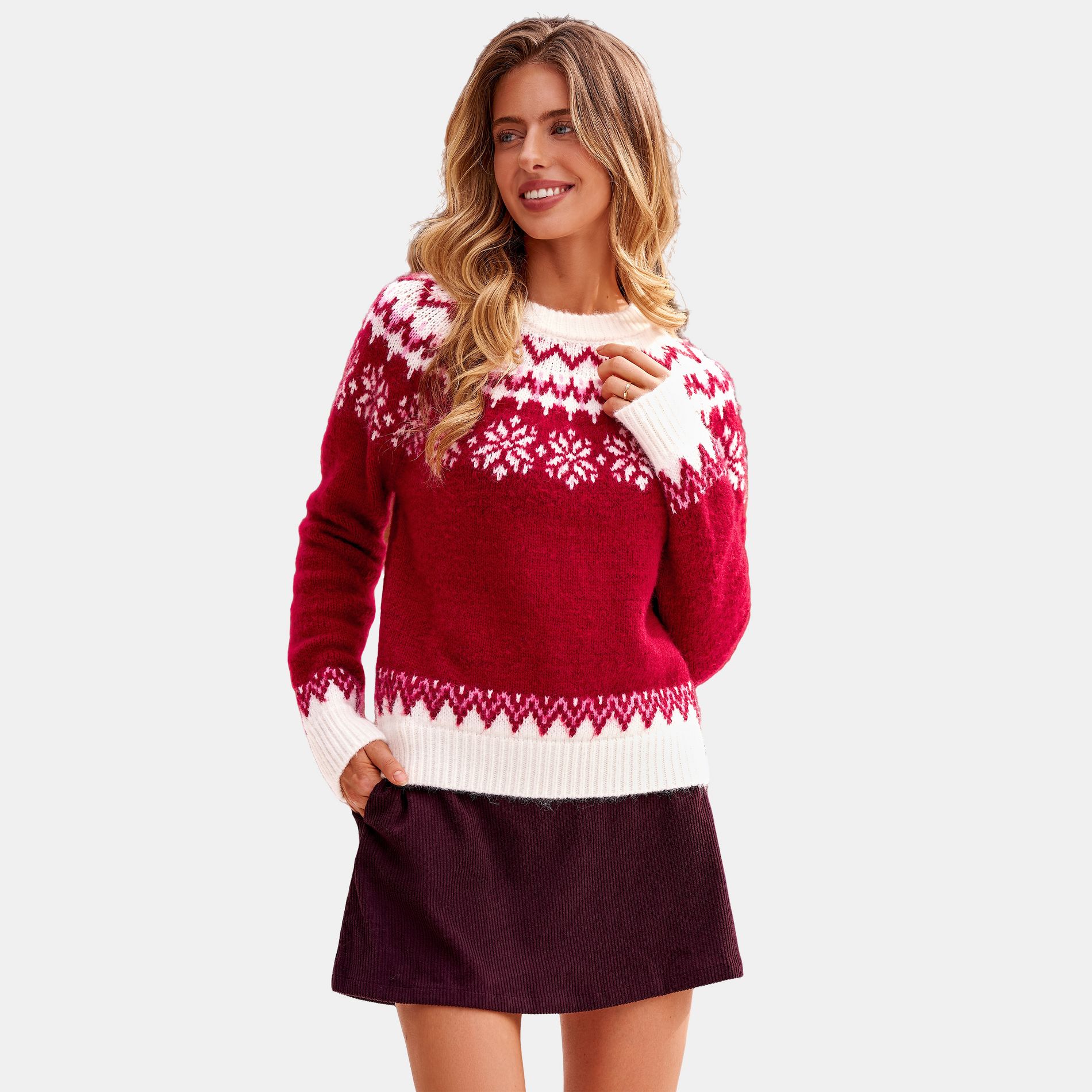 Women's Cozy Fair Isle Knit Sweater - Cupshe