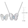 EVERLY JEWELRY | Sterling Silver 2/5ct TGW Sky Blue Topaz Butterfly Earrings and Necklace Set - 17 in - 2 of 4