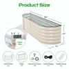 Aoodor 60" L x 15" W x 17" H Galvanized Raised Garden Bed, Durable Outdoor Planter Box for Vegetables, Flowers, and Herbs, Beige - 3 of 4