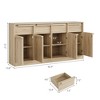 Modern Sideboard Buffet Cabinet,Large Coffee Storage Cabinet with Wood Grain Panels, Multi-Functional Storage for Living Room Natural wood color - 3 of 4