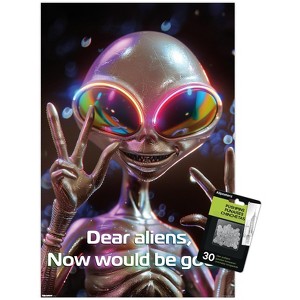 Trends International Ray Heere - Happy Peace Alien Unframed Wall Poster Prints - 1 of 4