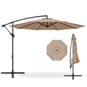 Best Choice Products 10ft Offset Hanging Outdoor Market Patio Umbrella w/ Easy Tilt Adjustment - 1 of 4