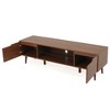 TV Stand, Modern TV Storage Cabinet With Tempered Glass Shelf, TV Console Table With 2 Cabinets, Shelf, Walnut Entertainment Center - 4 of 4