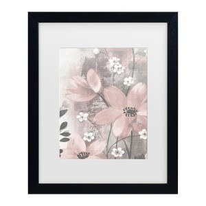 Trademark Fine Art - Silvia Vassileva Floral Symphony Blush Gray Crop I Matted Framed Art - 1 of 4