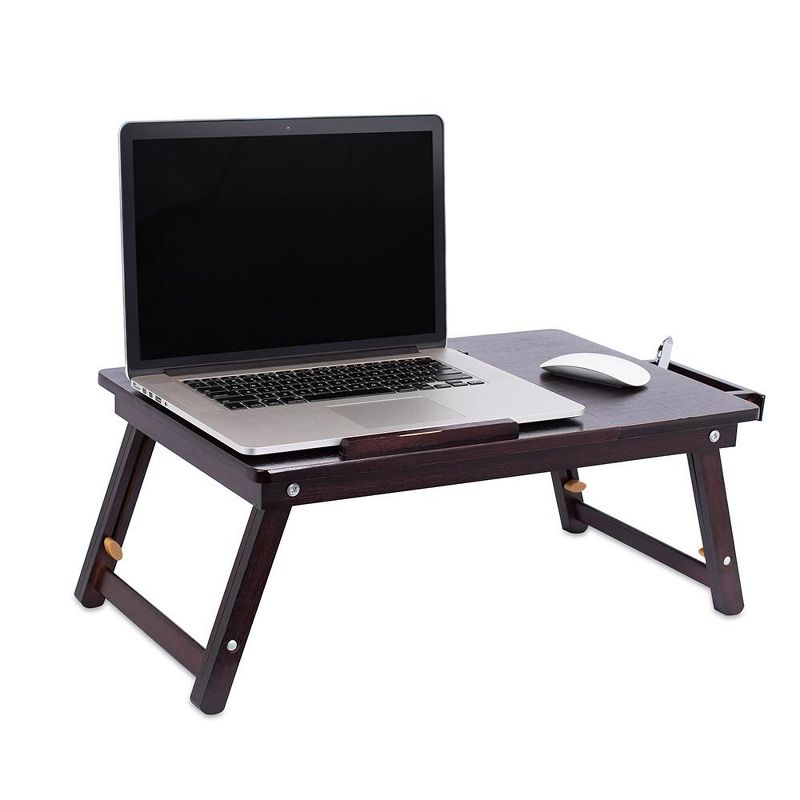 BirdRock Home Bamboo Laptop Lap Tray with Adjustable Legs - Walnut, 2 of 9