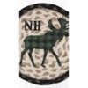 Earth Rugs Lodge Cabin 7" Round Large Coaster – Green Plaid Moose NH Wildlife Design - 3 of 3