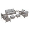 Sonkuki 9 Pieces Patio Sofa with Ottomans Set, All-Weather PE Rattan Wicker, Patio Conversation Couch with Cushion - 2 of 4