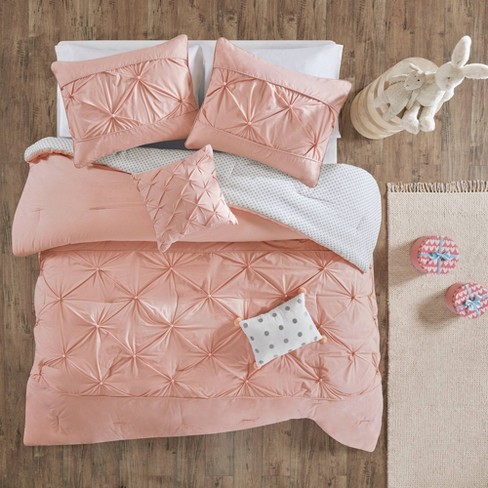 Full/queen Kids' Comforter Set Windowpane Velvet Pink - Pillowfort™ : Target