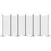 vidaXL Fabric Room Divider - 6-Panel White Screen with Easy Foldable Design for Space Flexibility and Privacy - 4 of 4
