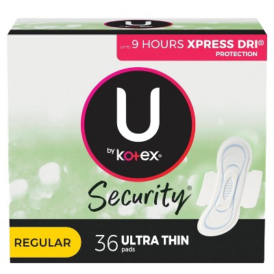 U by Kotex Security Ultra-Thin Regular Maxi Pads - 36ct