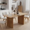 PexFix 67" x 33.5" Solid Wood Farmhouse Dining Table for 4-6 Modern Kitchen Table with Solid Wave Legs for Living Room Kitchen Home Office Natural - 3 of 4