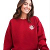 Embroidered Pink Santa Hat - Women's Graphic Sweatshirt - 3 of 4