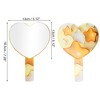 Unique Bargains Heart Shape Cosmetic Mirror Orange Yellow 1 Pc - 2 of 3