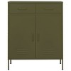 vidaXL Storage Cabinet Olive Green 31.5"x13.8"x40" Steel - 2 of 4