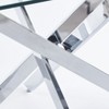 Kumasinova 47.24" Round/Square Dining Table for 4-6,Kitchen Table with Cross Metal Leg & Glass Top,Small Dinner Table for Living Room,Dining Room - 4 of 4