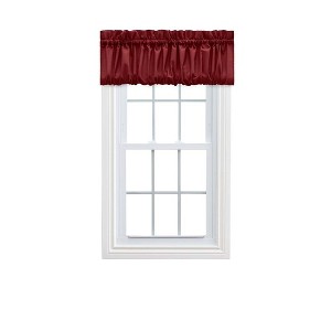 Ellis Stacey 1.5" Rod Pocket High Quality Fabric Solid Color Window Balloon Valance 60"x15" Merlot - 1 of 4
