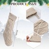 4 Pack Knit Stockings 18 Inch Farmhouse Large Rustic Neutral Knitted Stockings Ornaments Hanging Xmas Decorations - 2 of 4