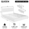 WOWLIVE Queen/Full/King Size Bed Frame with 4 Drawers, Modern bed with LED Light and Charging Station, Storage Headboard, HB00 - 2 of 4