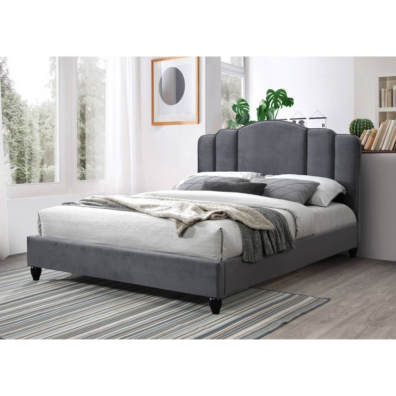87&#34; Queen Bed Giada Bed Charcoal Fabric - Acme Furniture, 1 of 4