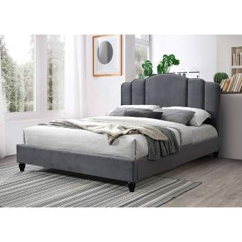 87" Queen Bed Giada Bed Charcoal Fabric - Acme Furniture