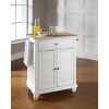 HomeStock  Cambridge Wood Top Small Portable Rolling Kitchen Island Storage Cart, Microwave Stand, White - 2 of 4