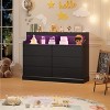 Dresser for Bedroom, 6 Drawer Dresser with LED Lights and Charging Station, Wide Chest of 6 Drawers with Open Space - 3 of 4