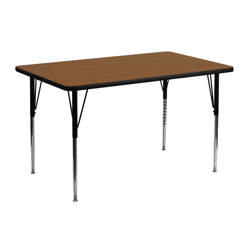 Flash Furniture 24''W x 48''L Rectangular HP Laminate Activity Table - Standard Height Adjustable Legs, 1 of 4