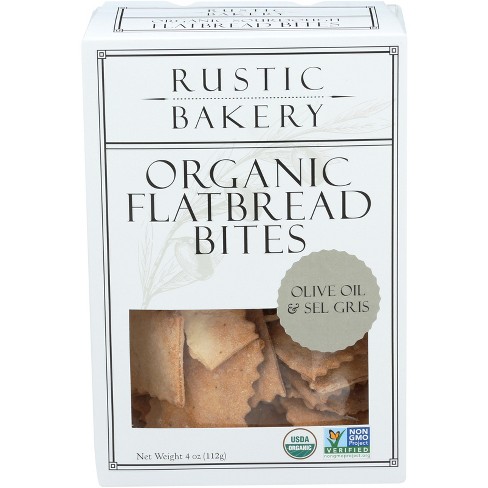 Rustic Bakery Flatbread Bites Olive Oil & Sel Gris - Case Of 12 - 4 Oz ...