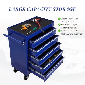 Rolling Tool Box 5 Drawers Tool Chest with Wheels,Mechanics Tool Cart On Wheels for Garage - 1 of 4