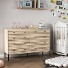 Hommoo 8 Drawer Double Dresser for Bedroom Natural - 2 of 4