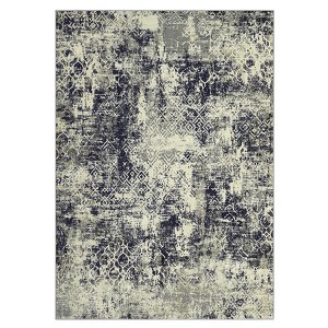 5'x7' Washable Modern Abstract Living Room Rugs, Soft Non Slip Bedroom Carpet, Large Stain Resistant Dining Room Rugs, Beige/Black - 1 of 4