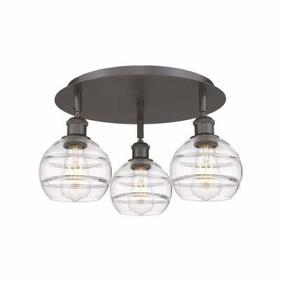 Rochester - 3 Light Flush Mount In Industrial Style-8.88 Inches Tall and 17.63 Inches Wide
