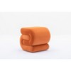 Cesicia S-shape Velvet Fabric Ottoman, Makeup Stool Footstool, 16.93" D × 19.69" W × 16.34" H - 2 of 4