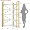 Corner Bookshelf 72"/86" l Shaped Bookcase, Corner Bookshelves Industrial Bookcase 5/7 Tier l-Shape Bookshelf, Large Bookcases with Beaded Design - 2 of 4