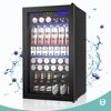 EUHOMY 3.2 cu. ft. Beverage Refrigerator, Black Stainless Steel Mini Cooler with Digital Temperature Control, LED Lighting, Black - 2 of 4