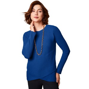 Jessica London Ribbed Crossover Crewneck - 1 of 4
