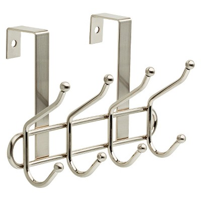 Over The Door Quad Decorative Hook Racks Nickel - Room Essentials™