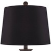 360 Lighting Dolbey 28" Tall Tapered Column Farmhouse Rustic Traditional Table Lamps Set of 2 Brown Bronze Finish Metal Black Shade Living Room - 2 of 4