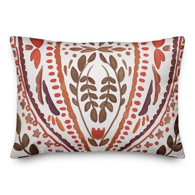 Red and White Plaid Polyester 20" x 20" Indoor/Outdoor Throw Pillow