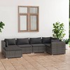 vidaXL Patio Lounge Set Outdoor Sectional Sofa Set Table Garden Poly Rattan - Gray and Anthracite 3x Corner 2x Middle Footrest - 2 of 4