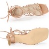 Allegra K Women's Square Toe Lace Up Strappy Chunky High Heels Sandals - 4 of 4